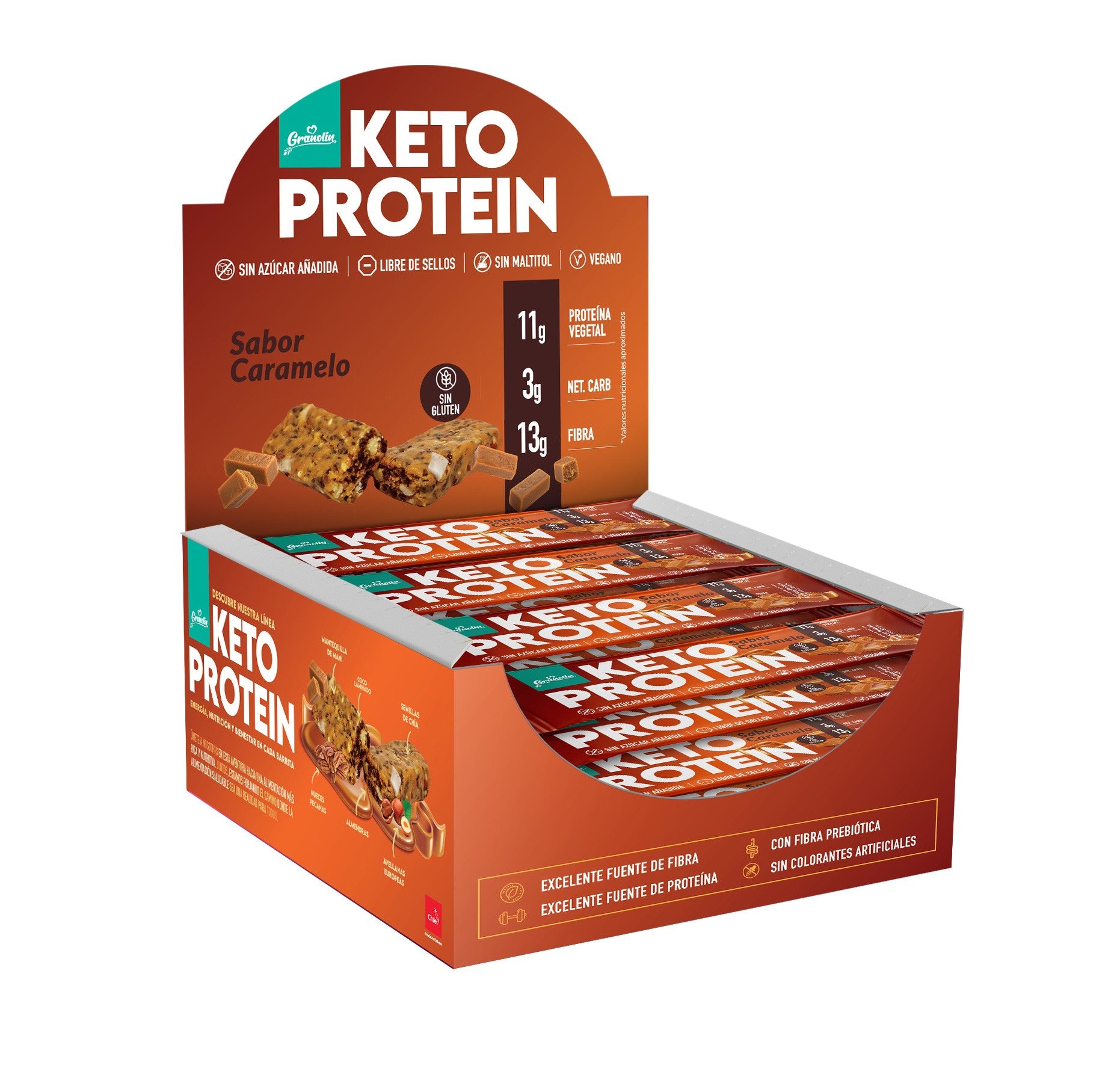 Display-16-unidades-barra-keto-caramelo-40-gramos-Marca-Granolin