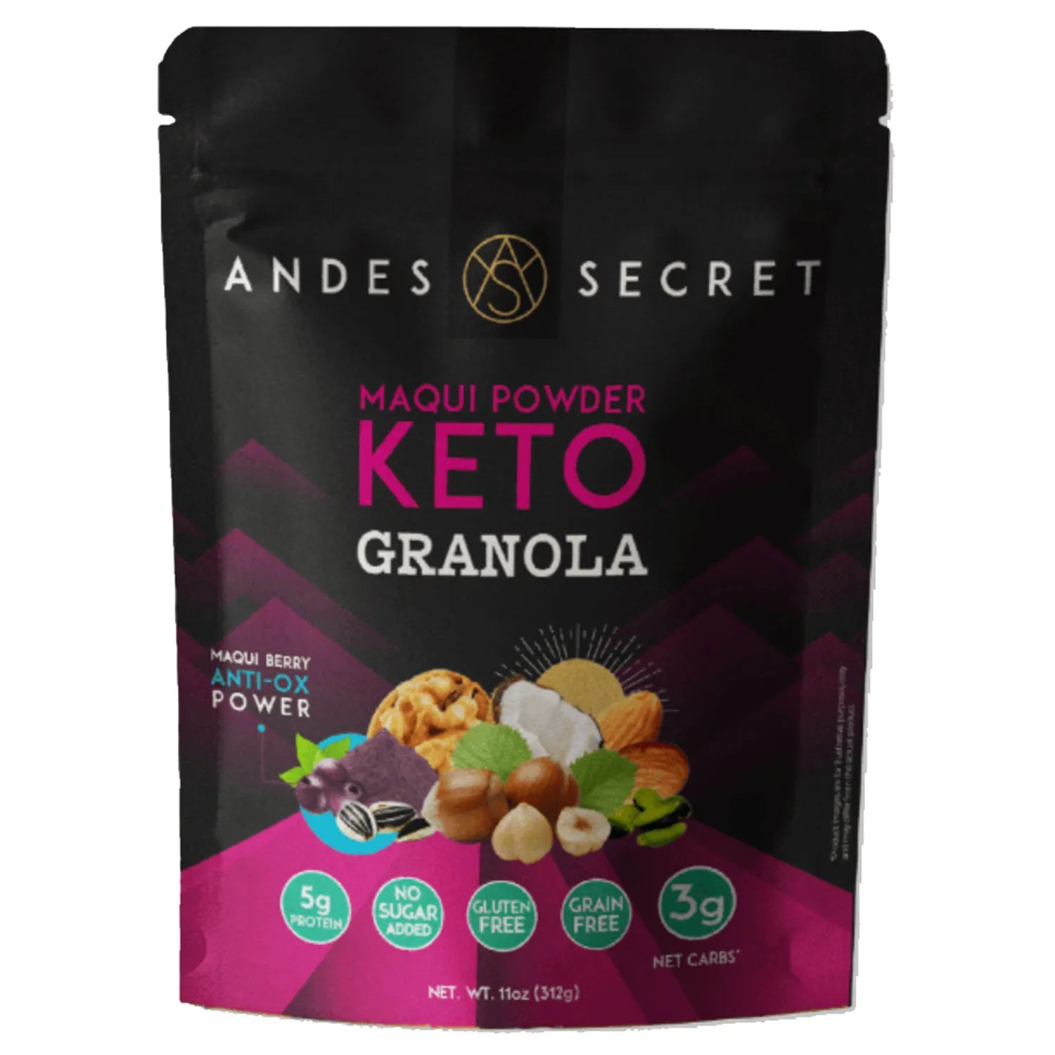 Granola keto maqui 312 gramos Marca Andes Secret