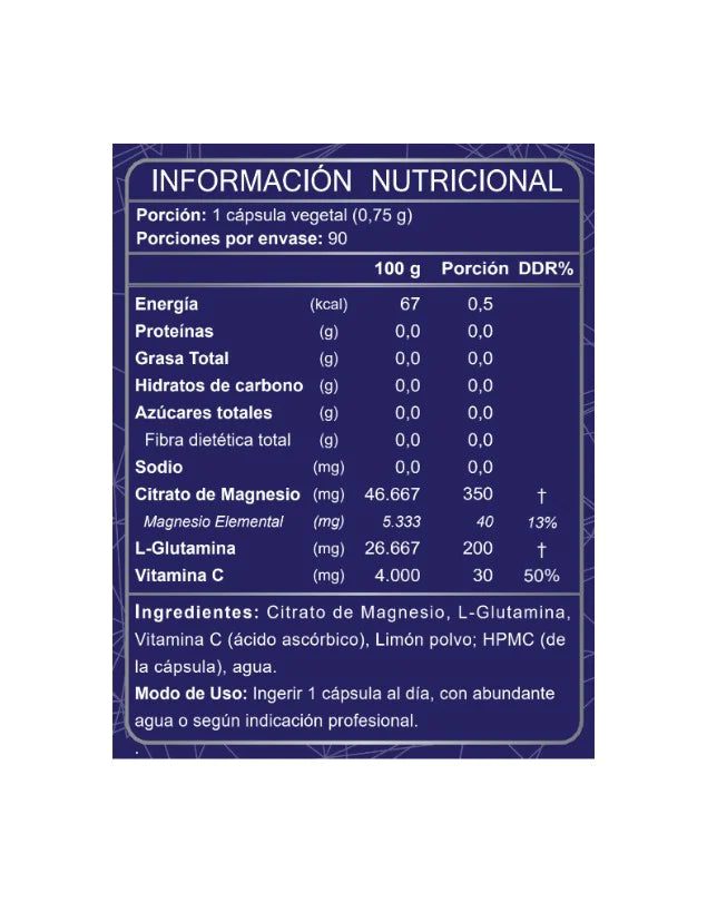 Magnesio Citrato 350 mg 90 Cápsulas Vegetales FNL