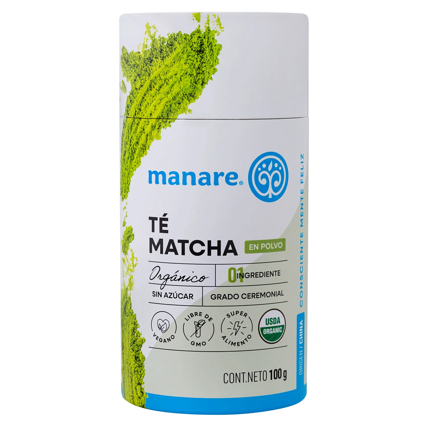 Te matcha organico en polvo 100 gramos Marca Manare
