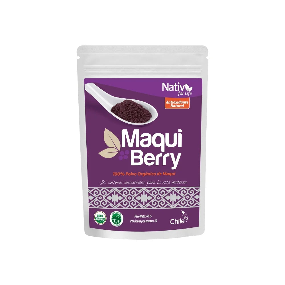 Maqui Berry Orgánico en Polvo 60g Nativ for Life