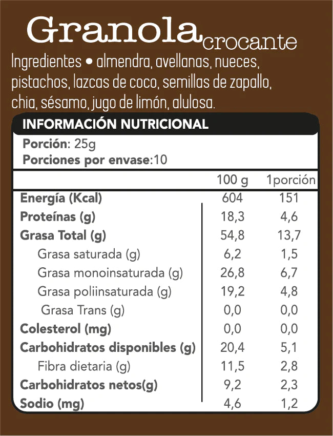 Granola Artesanal Crocante Almendras con alulosa Keto 250 g Fain
