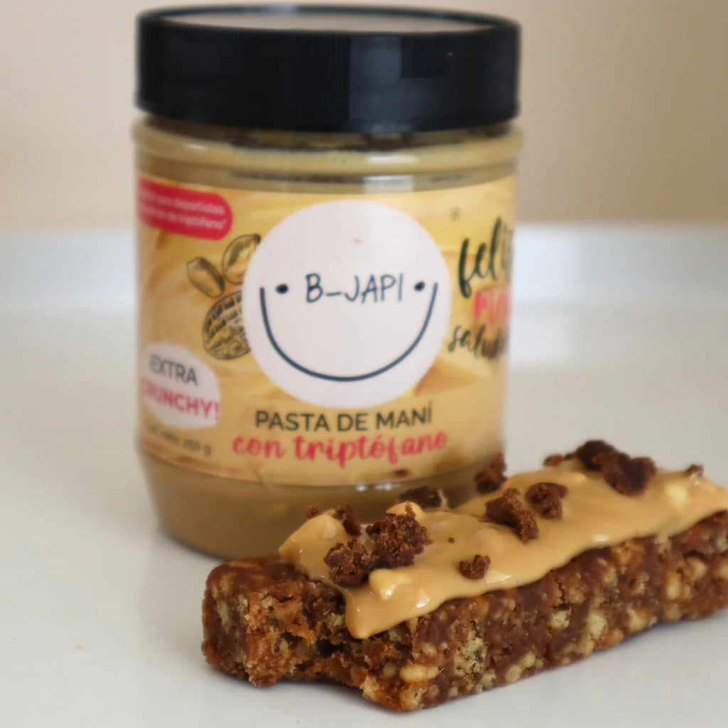 Mantequilla de mani extra crunchy con triptofano 250 gramos Marca B-Japi
