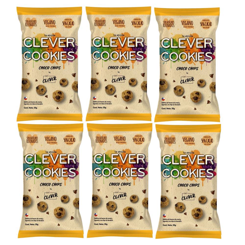 Pack 6 Galletas Clever Cookies de chocolate chip
