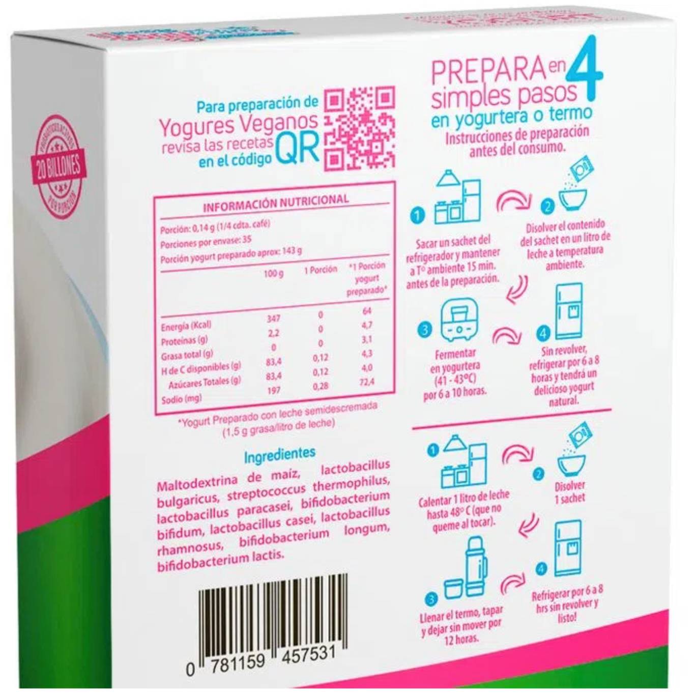 Yogustart Probiotics 5 sachets PRO8 (sólo Santiago)