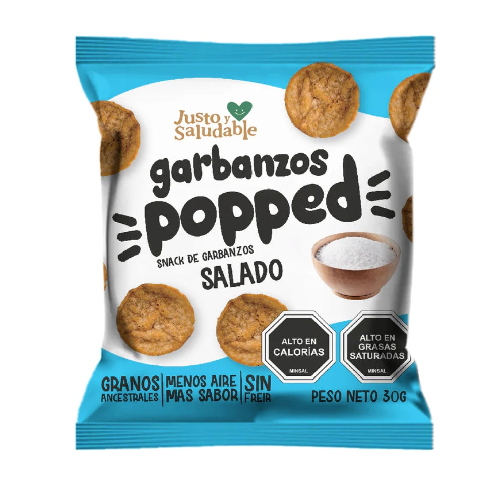 Snack Garbanzos Popped 30gr Justo y Saludable