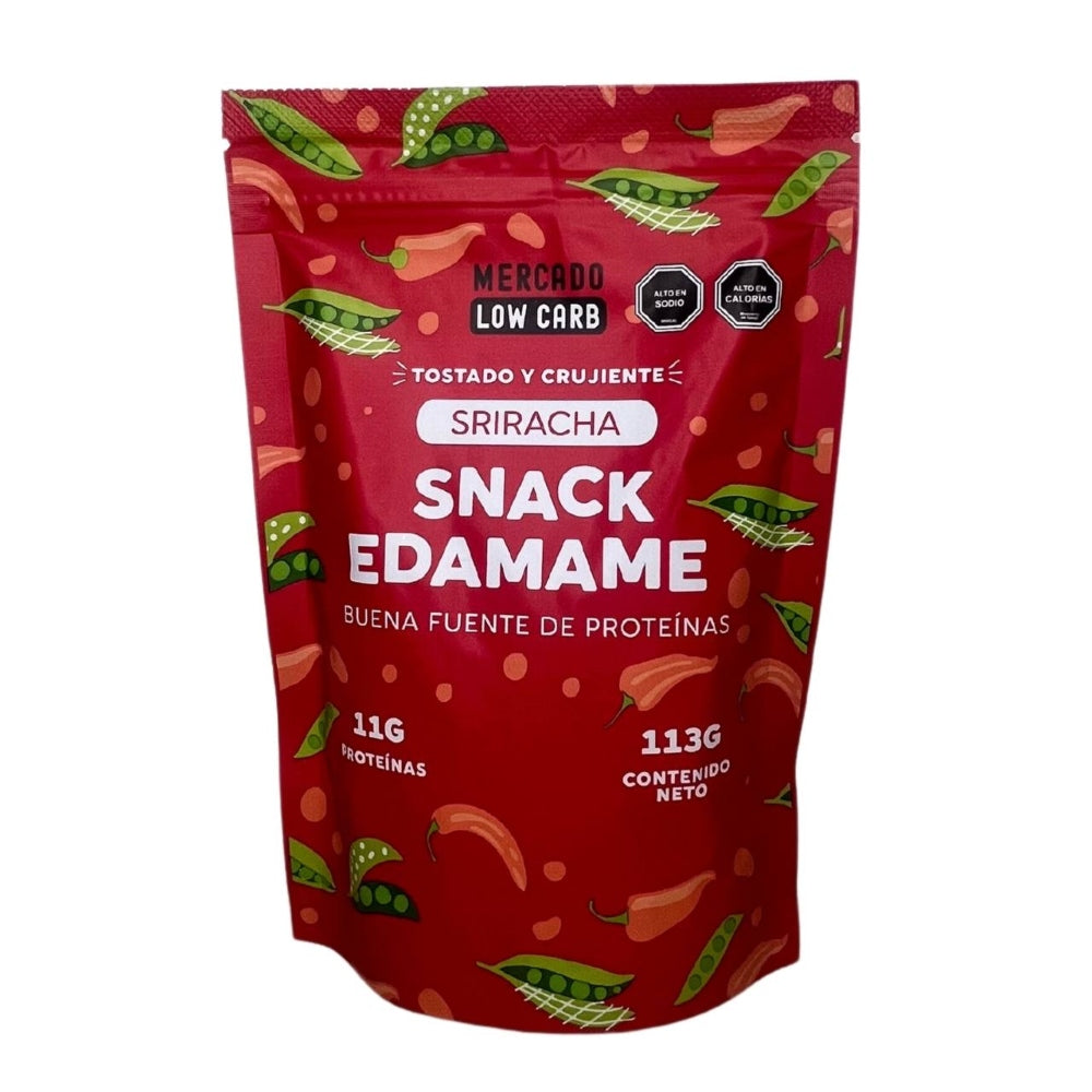 Snack Edamame Sriracha 113 g Mercado Low Carb.