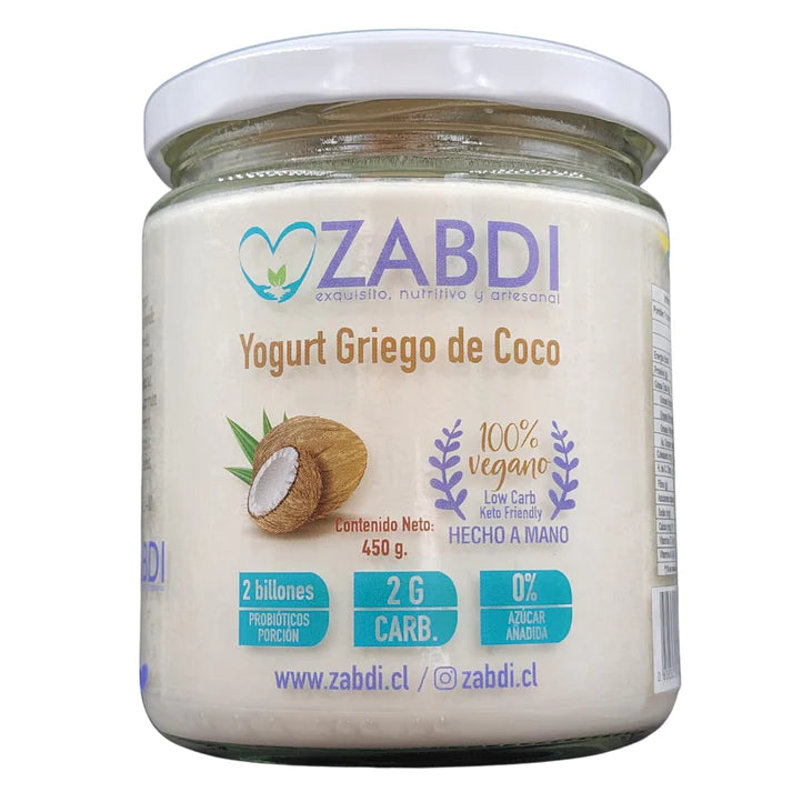 Yogurt Griego de Coco 450 gr,  Zabdi