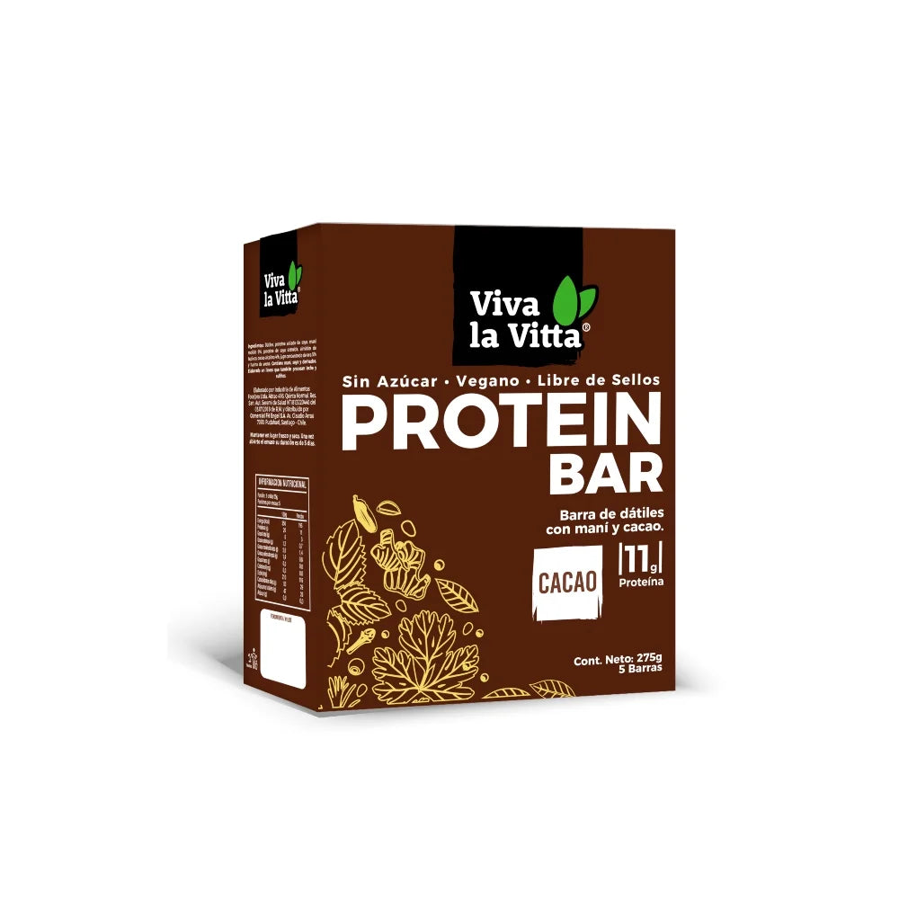 Caja de 5 unidades Barrita de Proteína Cacao Viva la Vitta