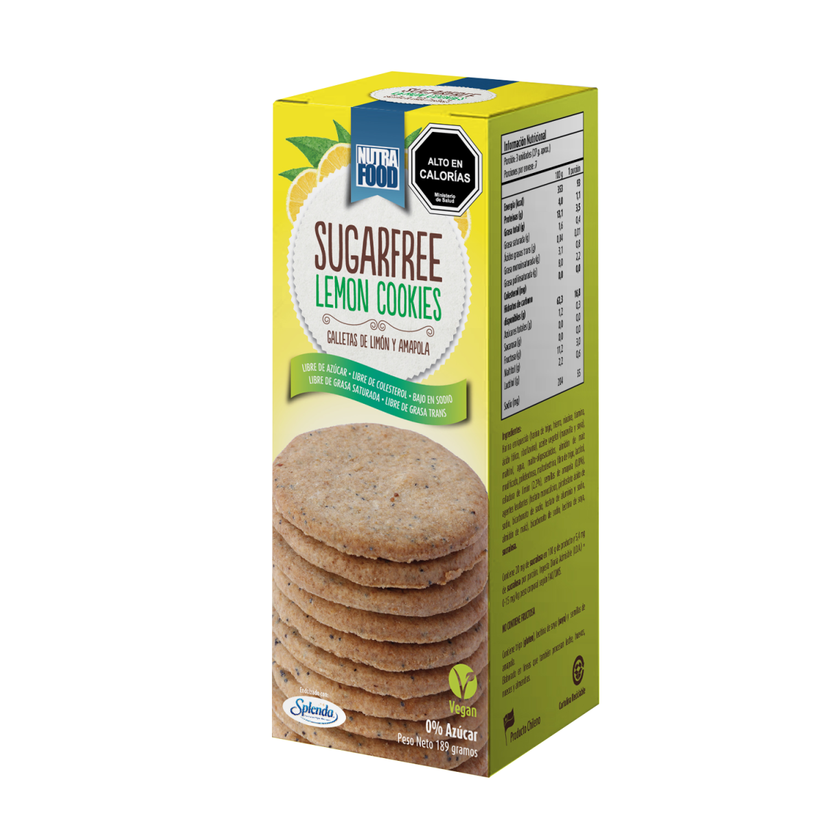 Galletas de limon y amapola 189 gramos Marca Nutrafood