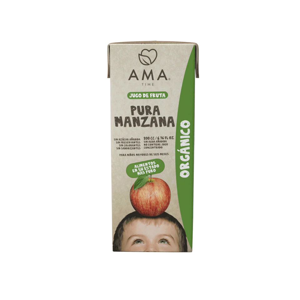Jugo manzana organico 200 cc  Marca Ama