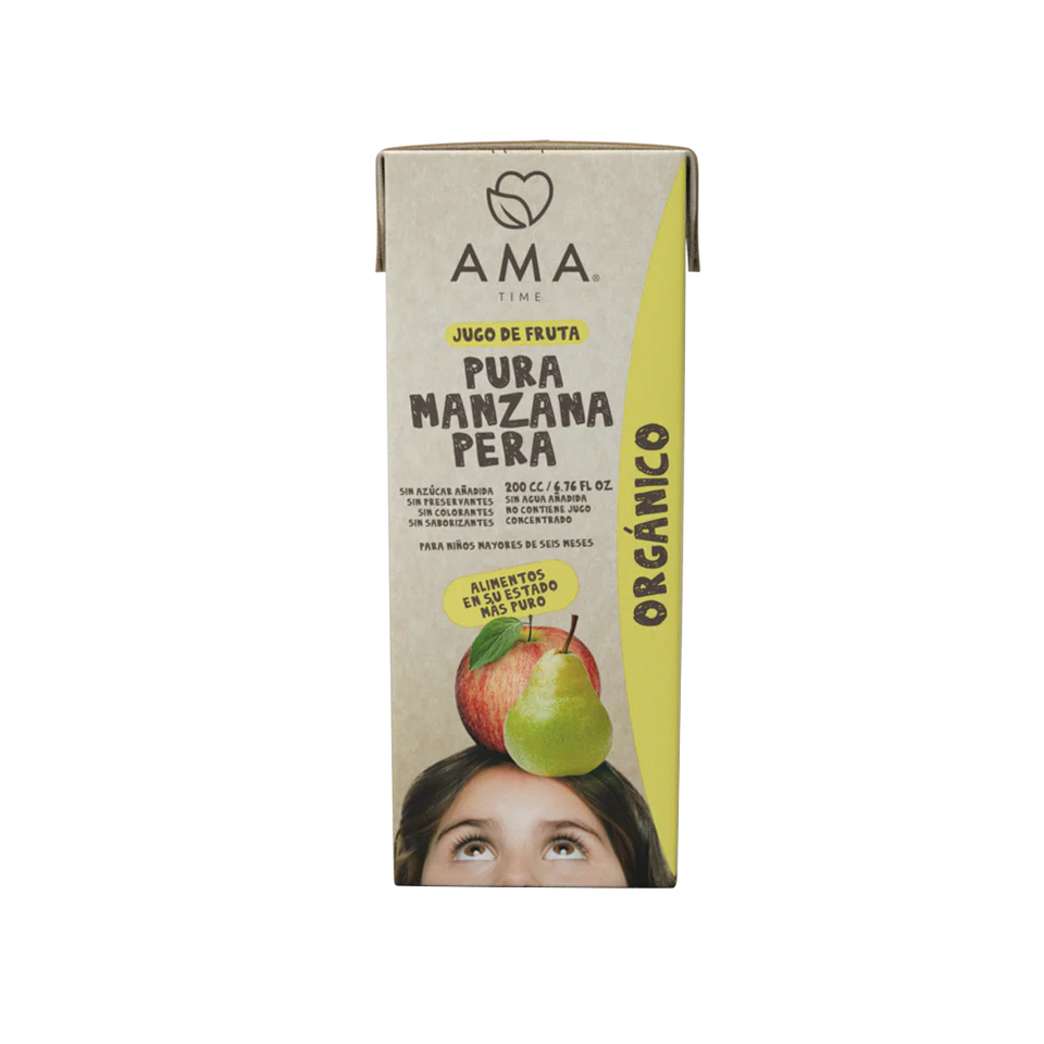 Jugo manzana pera organico 200 cc Marca Ama