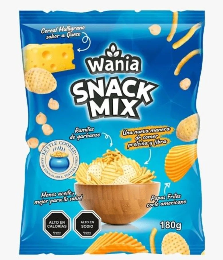 Mix de snacks sabor queso jalapeno 180 gramos Marca Wania