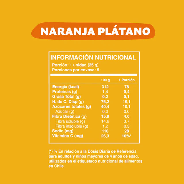 Frubar Barra de Fruta Naranja Platano (5 unidades) Wild foods VENCE 18 OCT