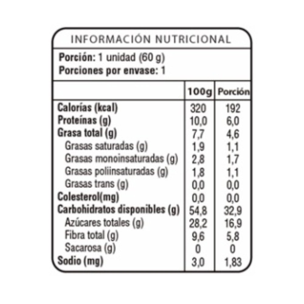 Barra Nutritiva Cacao 60 gr. Kiwicha