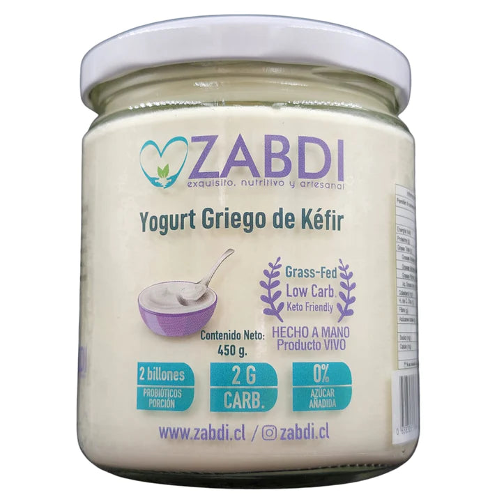 Yogurt Griego de Kéfir 450 g Zabdi (Sólo Santiago Urbano)