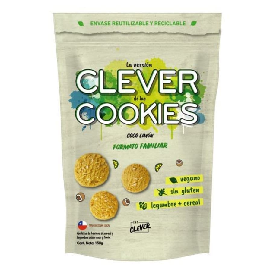 Galletas de coco limon 150 gramos Marca Eat Clever