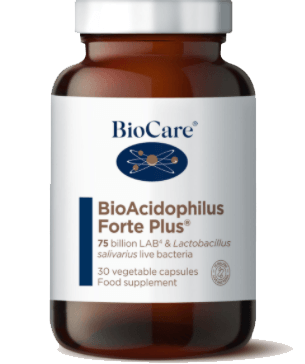 BioAcidophilus Forte Plus Probiótico 75 billones, 30 cáps, Biocare
