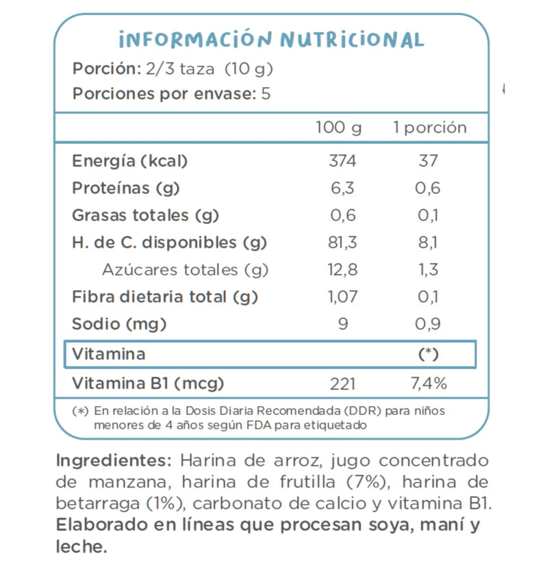 Puffs Cereal Infantil Arroz Frutilla Betarraga 50 grs Kuna