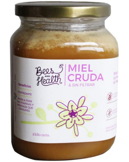 Miel Cruda Sin Filtrar 1000 grs Bees And Health
