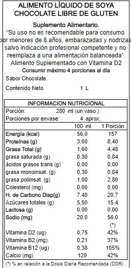 Bebida de Soya Cacao Sin Gluten 1 litro Vivicosi