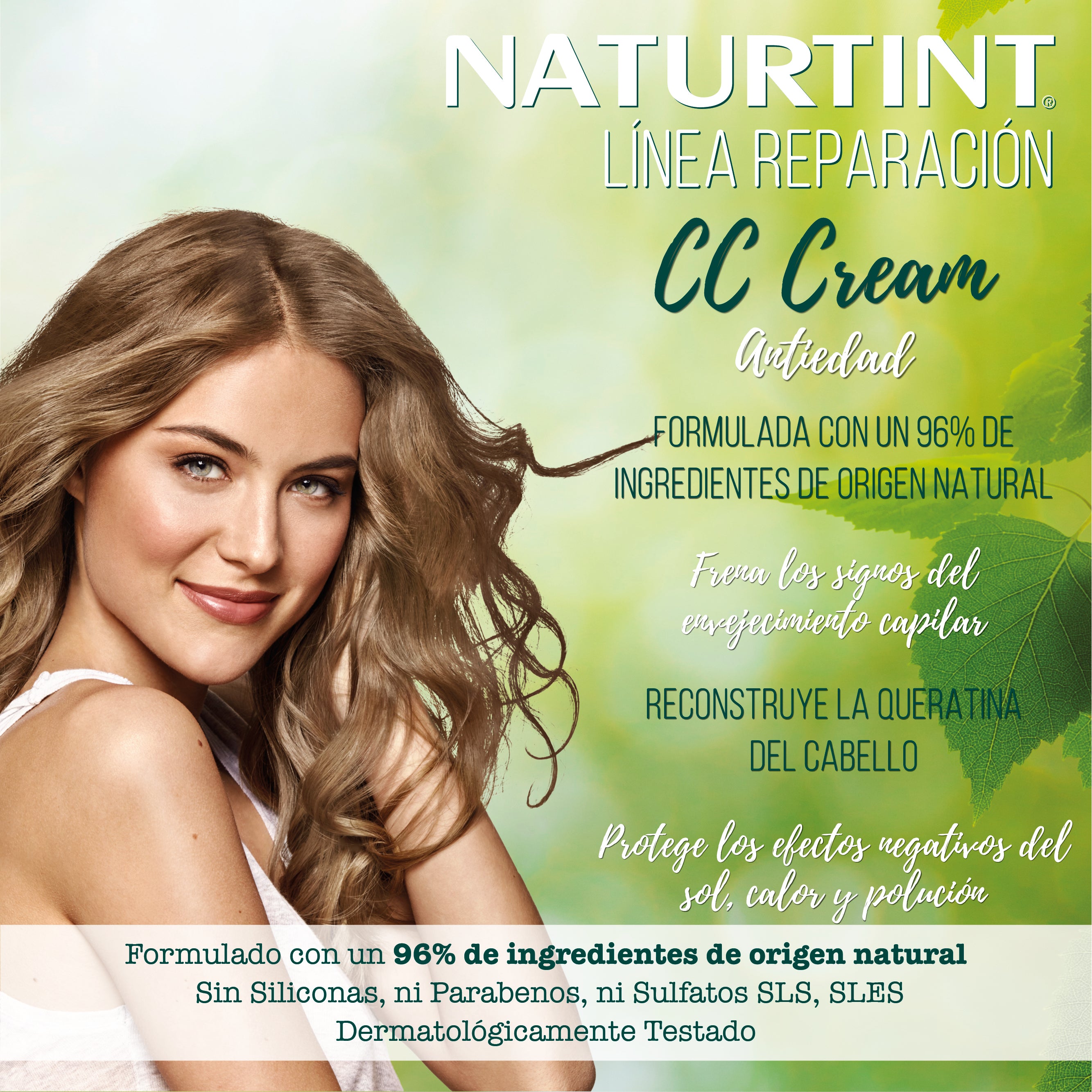Crema Reparadora para el cabello CC Cream Antiedad, 200 ml, Naturtint