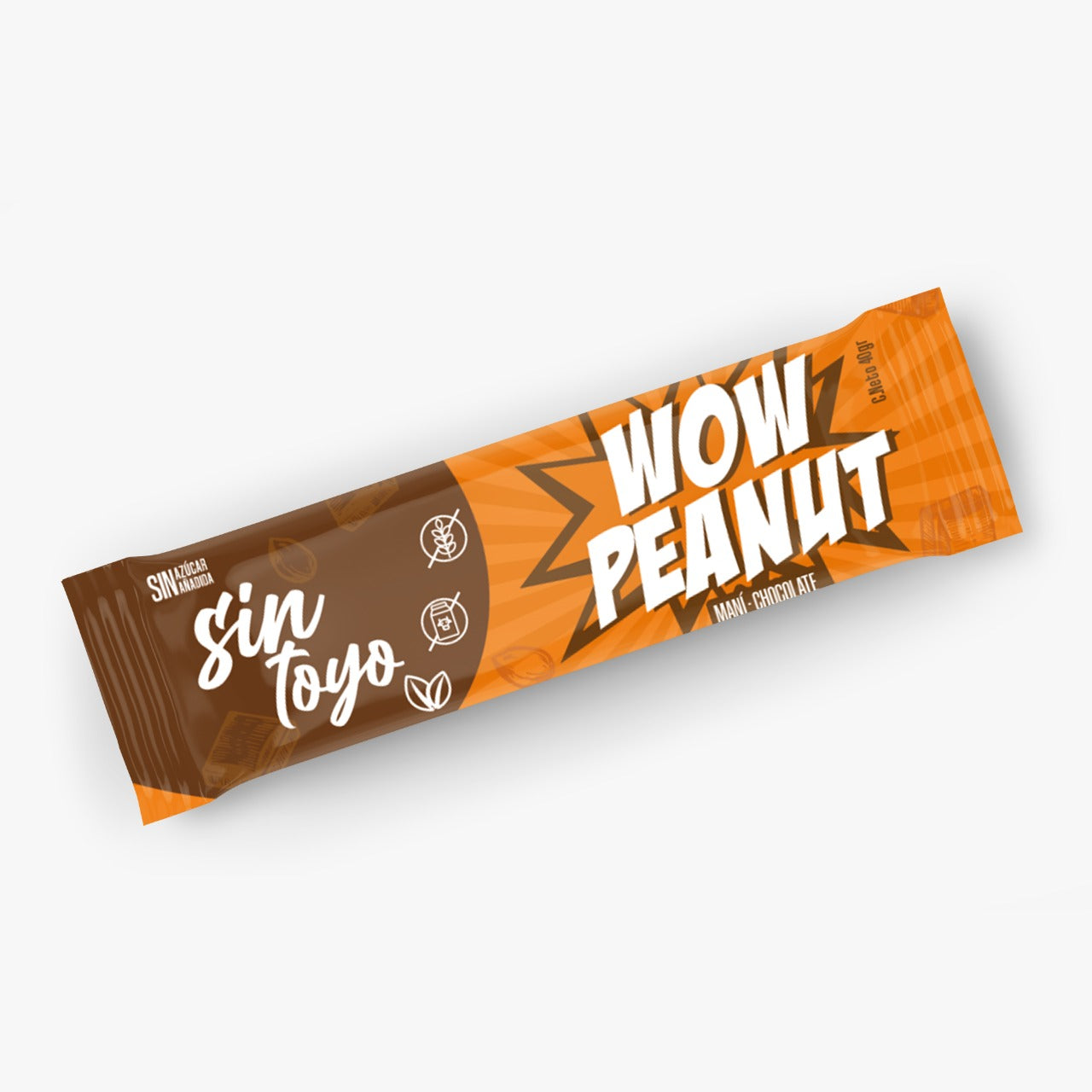 Barrita Wow Peanut mani chocolate 10 grs prot 40 grs Sin toyo