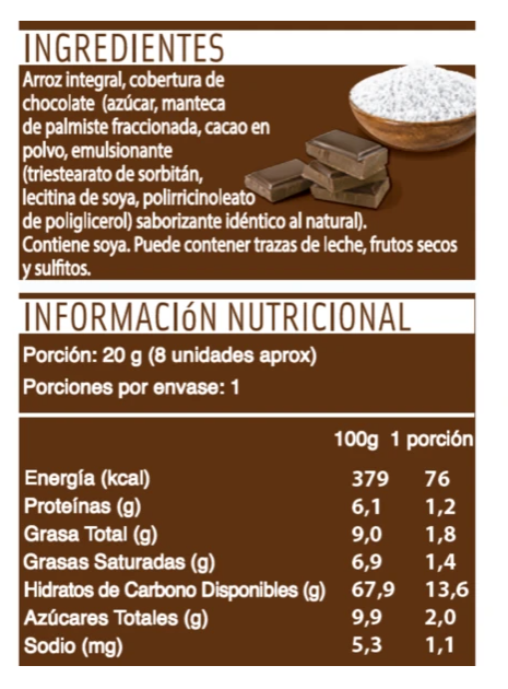 Mizos Galleta de arroz Chocolate 20 grs