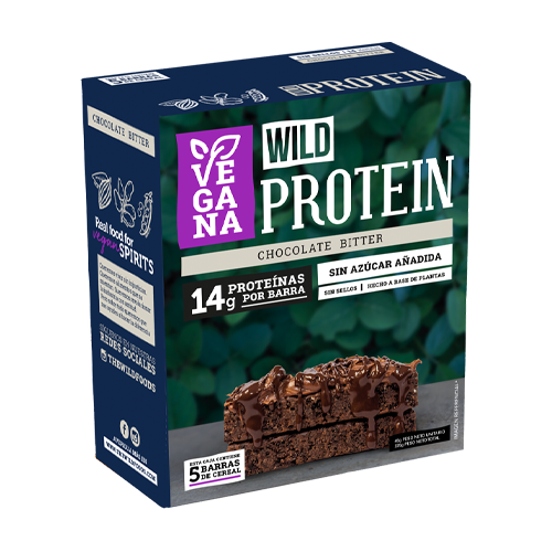 Barra Proteica Vegana Chocolate Bitter 5 unidades Wild Food