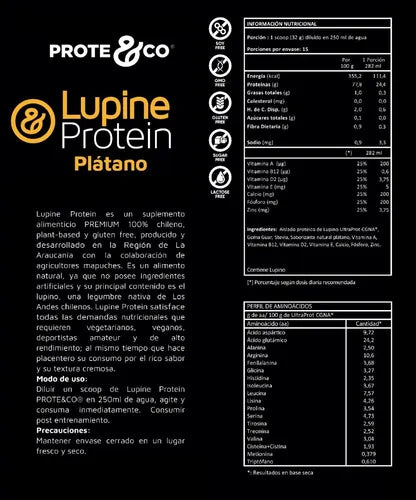 Proteina de Lupino Platano 550 grs Prote&co