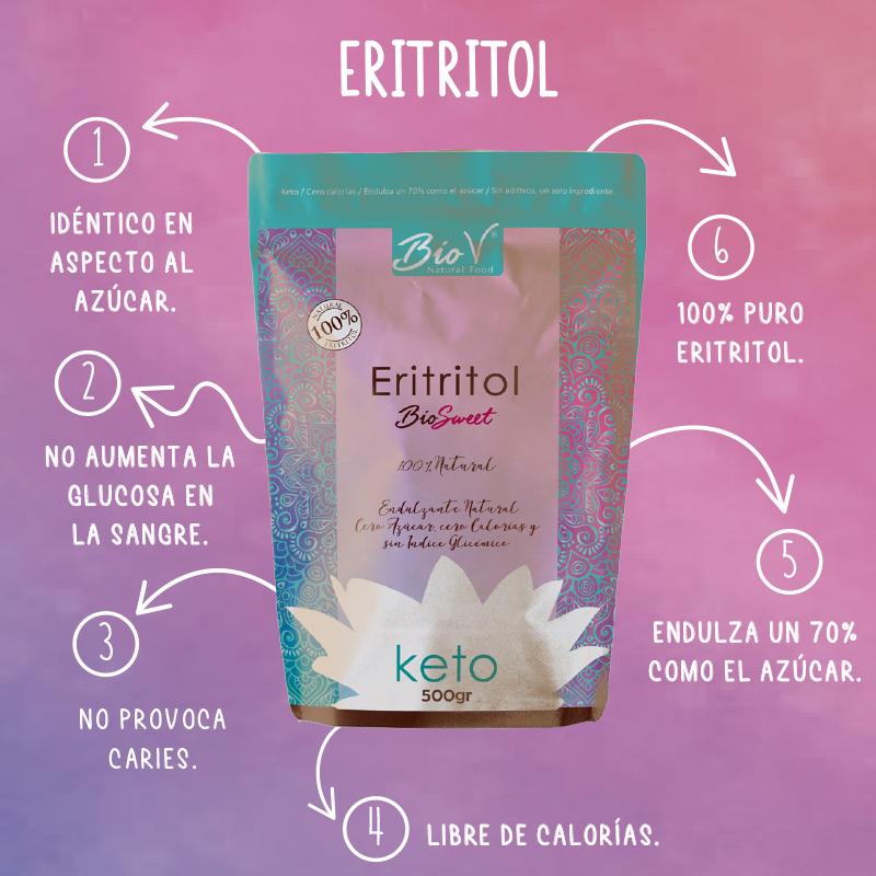 Eritritol 100% Natural 500 grs, BioV