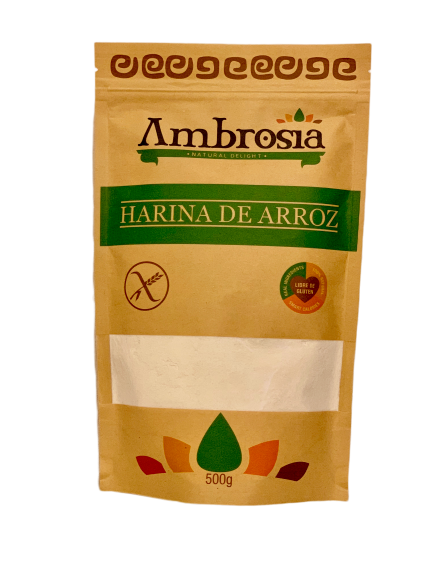 Harina de Arroz Libre de Gluten 500 grs Ambrosia