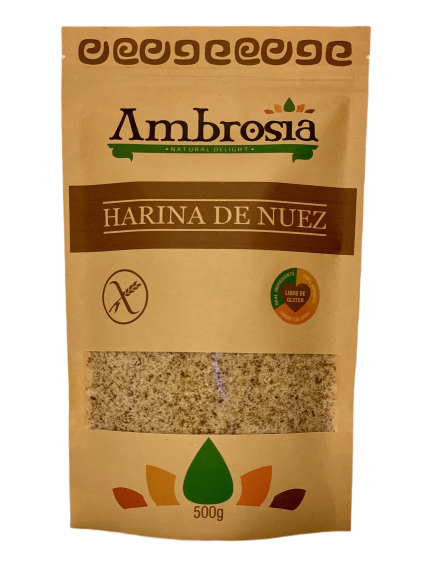 Harina de Nuez, sin gluten, 500 grs. Ambrosia
