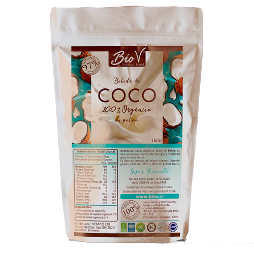 Bebida de Coco en polvo Organica 1000 grs Biov
