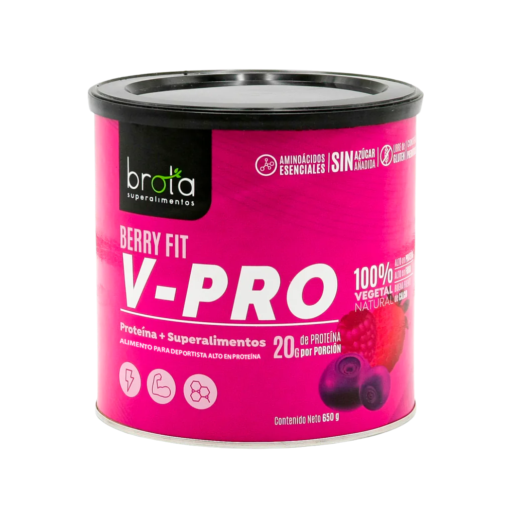 Proteina Vegetal V-Pro Green Berry Fit, 650 grs Brota