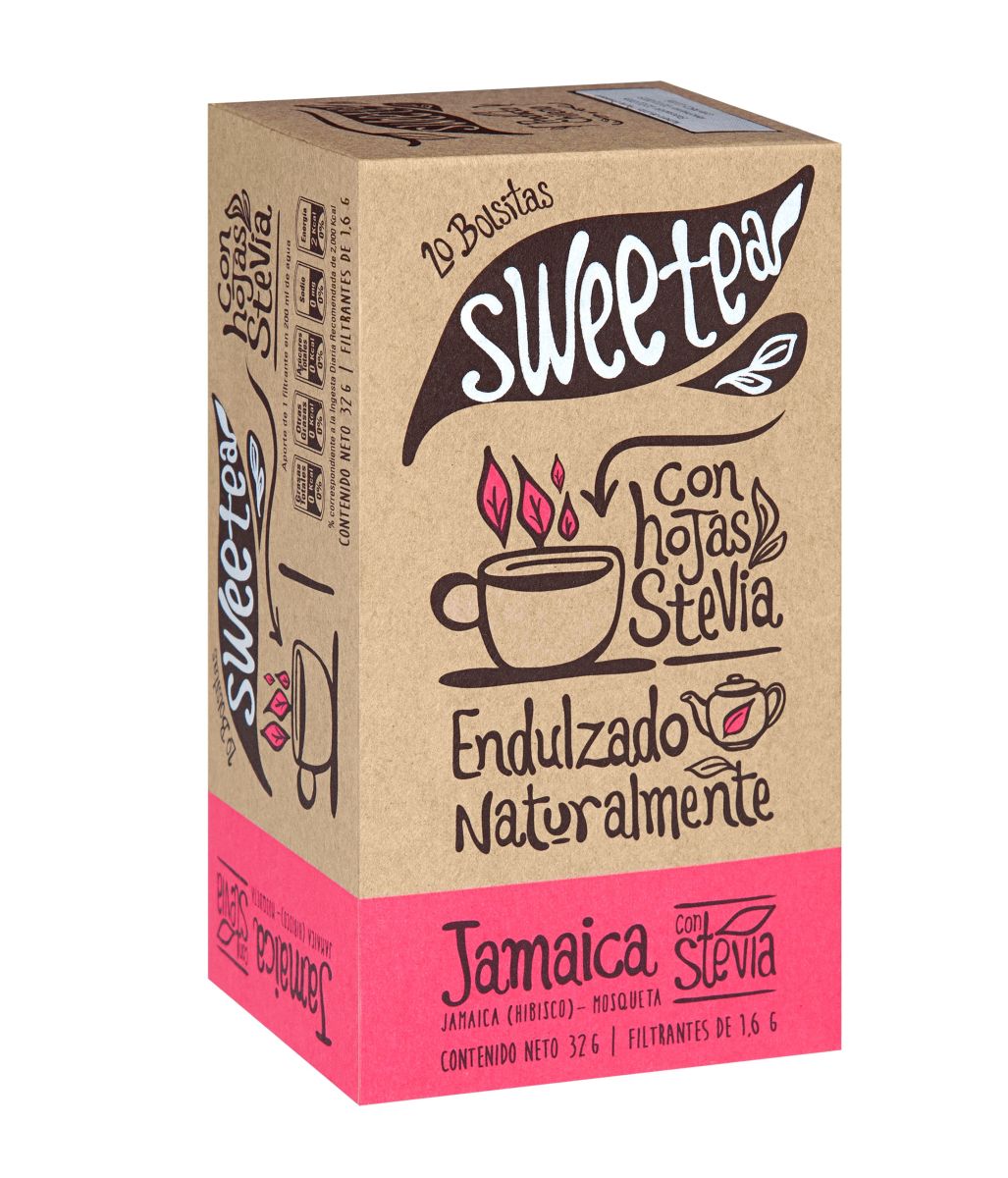 Té Jamaica endulzado con Stevia Sweetea