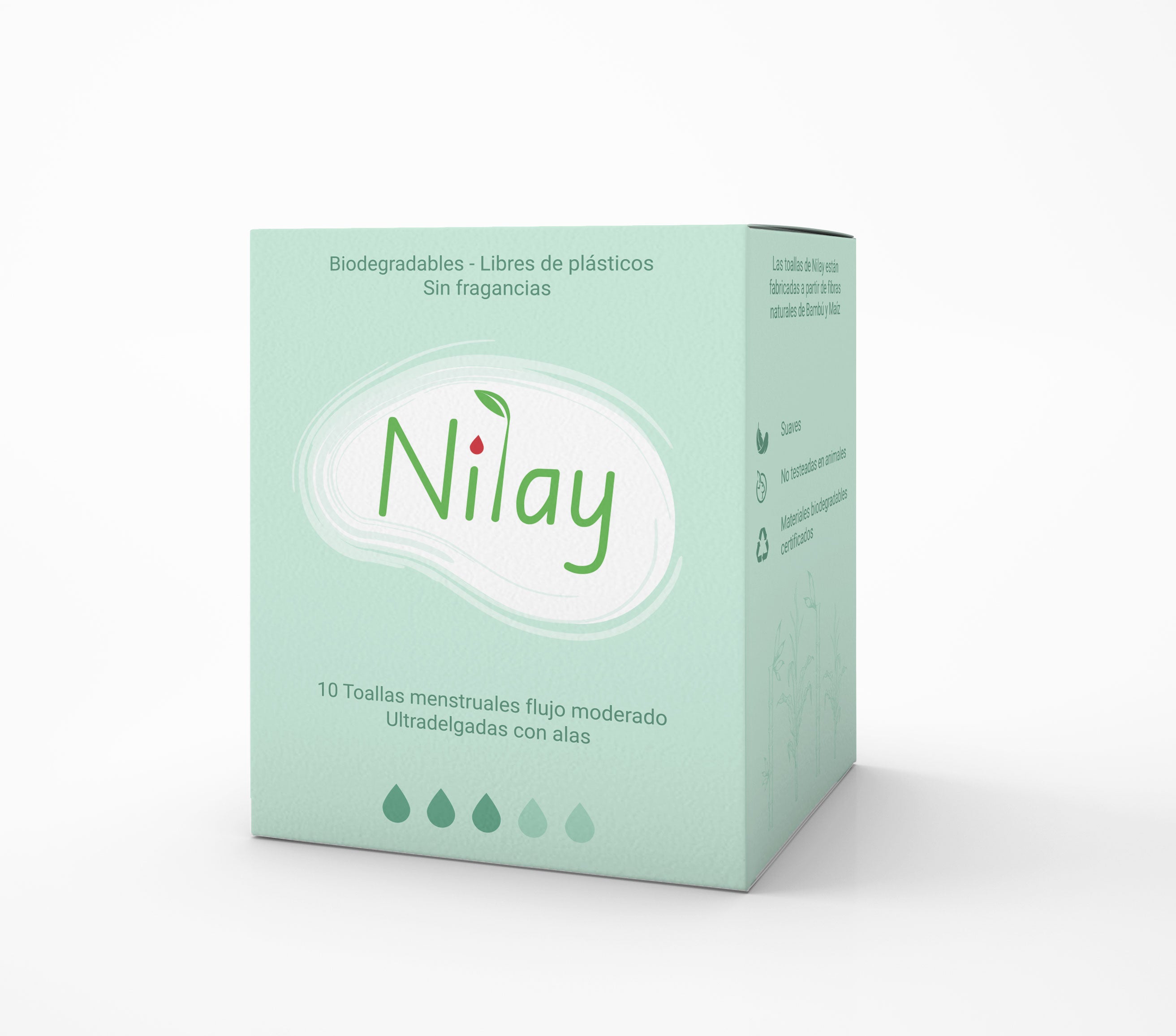 Toallita menstrual biodegradable ultra delgada con alas 10 un Nilay