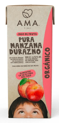 Jugo de frutas organico manzana Durazno 200 cc
