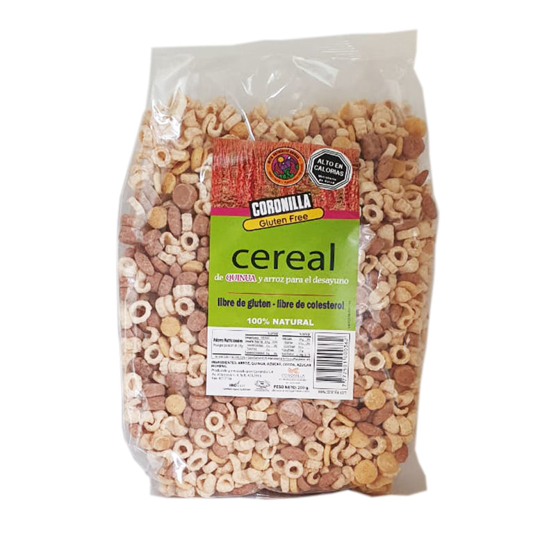 Cereal muesli de quinoa y arroz para el desayuno sin gluten 200 grs Coronilla