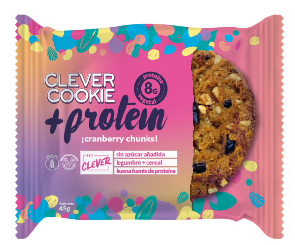 Clever Cookie protein Cranberry chunks Galleton 4 unidades