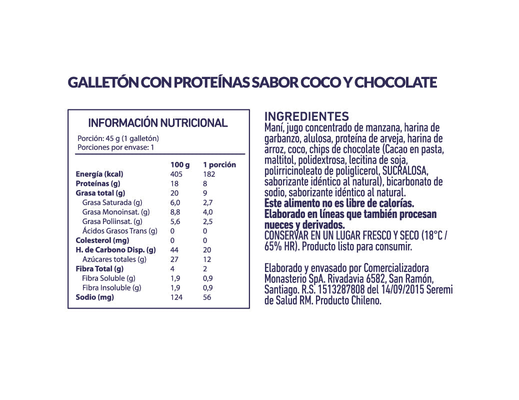 Galleton Protein Coco Chocolate Clever Cookie 45 grs