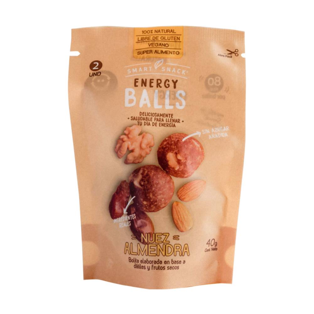Energy Balls Nuez/ Almendra, 40 grs. Smart snack