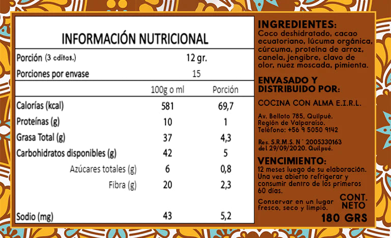 GoldenMilk Cacao 180 grs Alma Matcha
