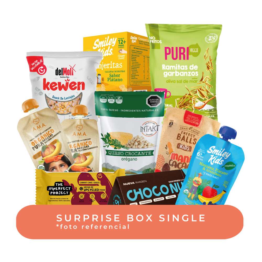 Caja Sorpresa Snacks, individual (+ de 10 productos), Beroots