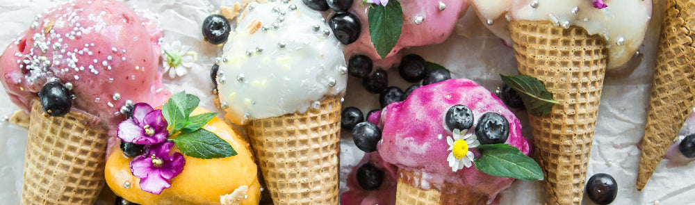 Helados de fruta sin leche + barquillo fácil sin gluten