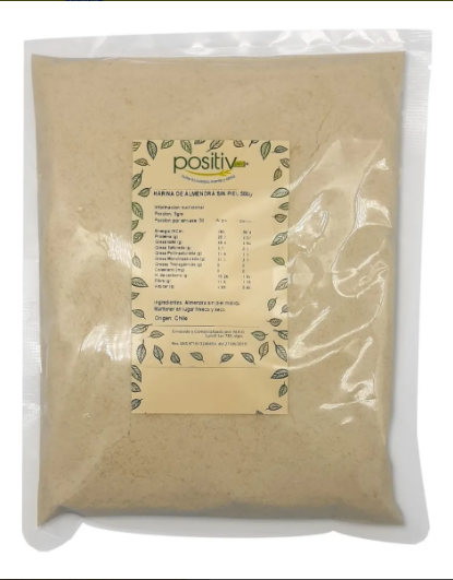 Harina de Almendras sin piel 500 grs Positiv