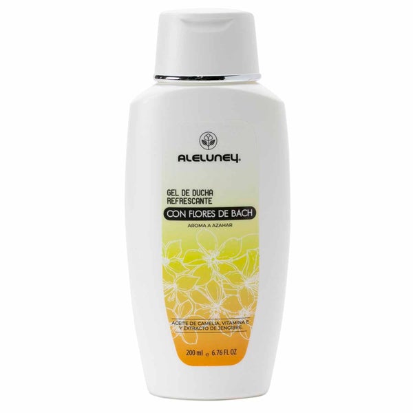 Gel de ducha refrescante aroma azahar, con flores de bach, 200 ml, Aleluney