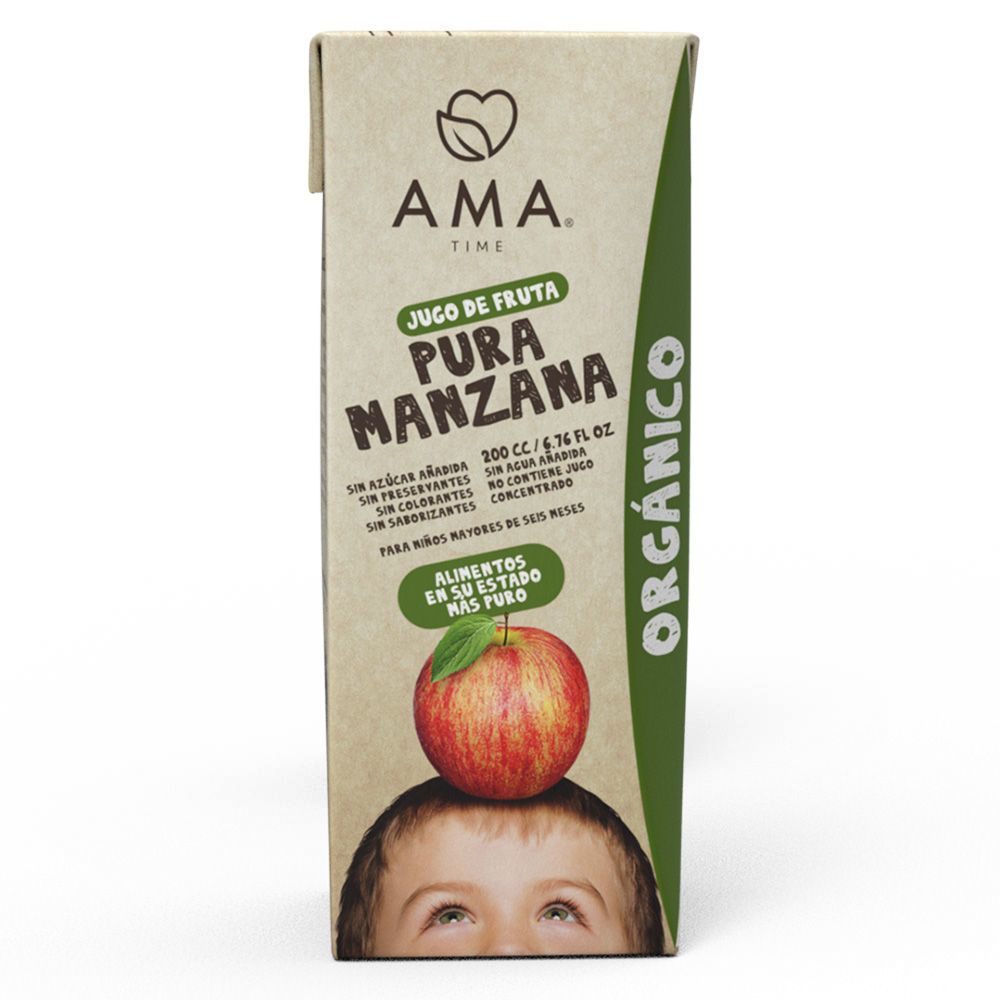 Jugo de frutas orgánico ama manzana 200cc