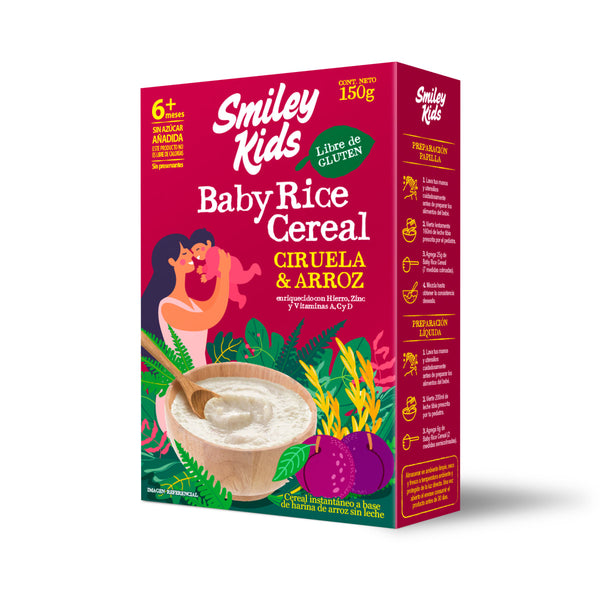 Cereal Sin Gluten Baby Rice Ciruela y Arroz 150 Grs SmileyKids