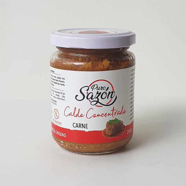 Caldo Concentrado de Carne 100% natural, 240 grs Nuevo Envase Puro Sazón